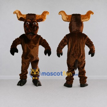 Custom Brown Bull Character Mascot Costume Adult Full Body Suit for Sports Events