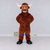 Custom Brown and White Bull Character Mascot Costume Adult Full Body Suit for Sports Events