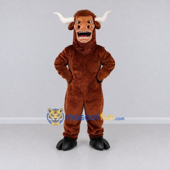 Custom Brown and White Bull Character Mascot Costume Adult Full Body Suit for Sports Events Custom Brown and White Bull Character Mascot Costume Adult Full Body Suit for Sports Events