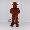 Custom Brown and White Bull Character Mascot Costume Adult Full Body Suit for Sports Events