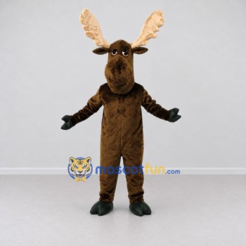 Custom Brown and Cream Moose Mascot Costume Adult Full Body Suit for Wildlife Events Custom Brown and Cream Moose Mascot Costume Adult Full Body Suit for Wildlife Events