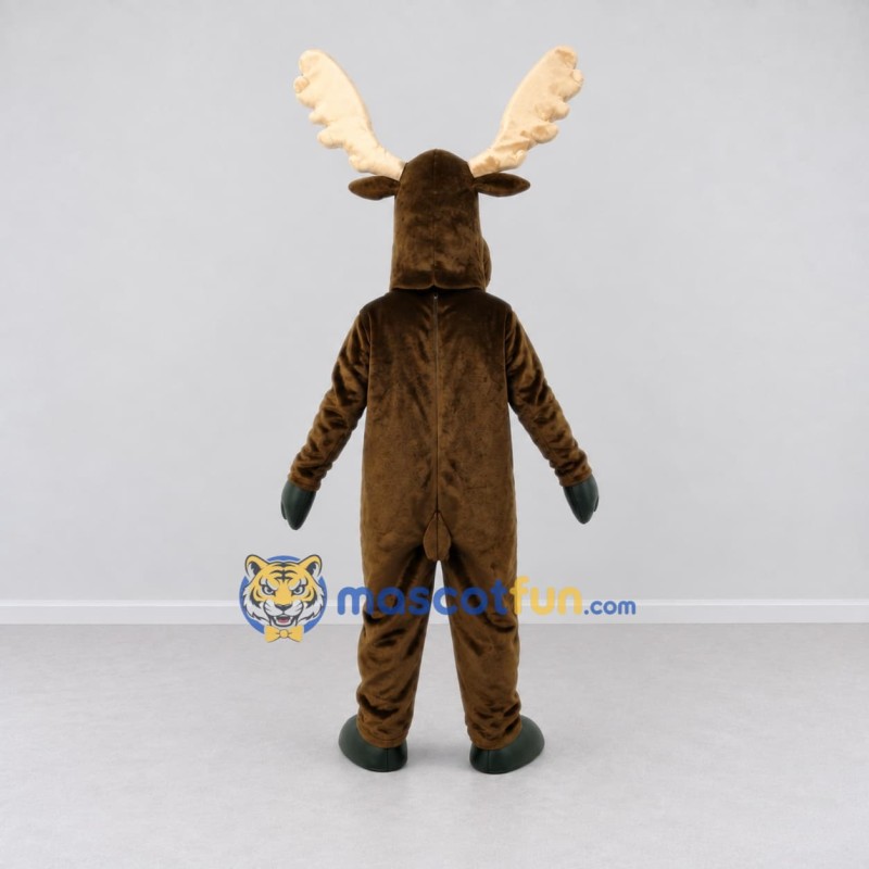 Custom Brown and Cream Moose Mascot Costume Adult Full Body Suit for Wildlife Events