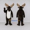 Custom Dark Brown and White Moose Mascot Costume Adult Full Body Suit for Wildlife Events