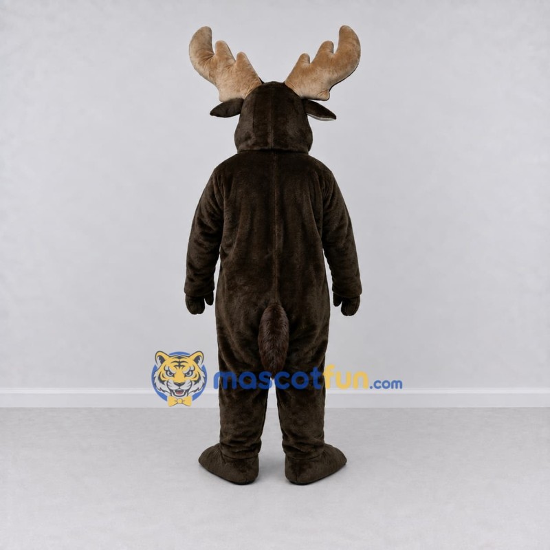 Custom Dark Brown and White Moose Mascot Costume Adult Full Body Suit for Wildlife Events