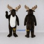 Custom Dark Brown and White Moose Mascot Costume Adult Full Body Suit for Wildlife Events