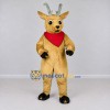 Custom Tan and Red Deer with a Bandana Mascot Costume Adult Full Body Suit for School Events