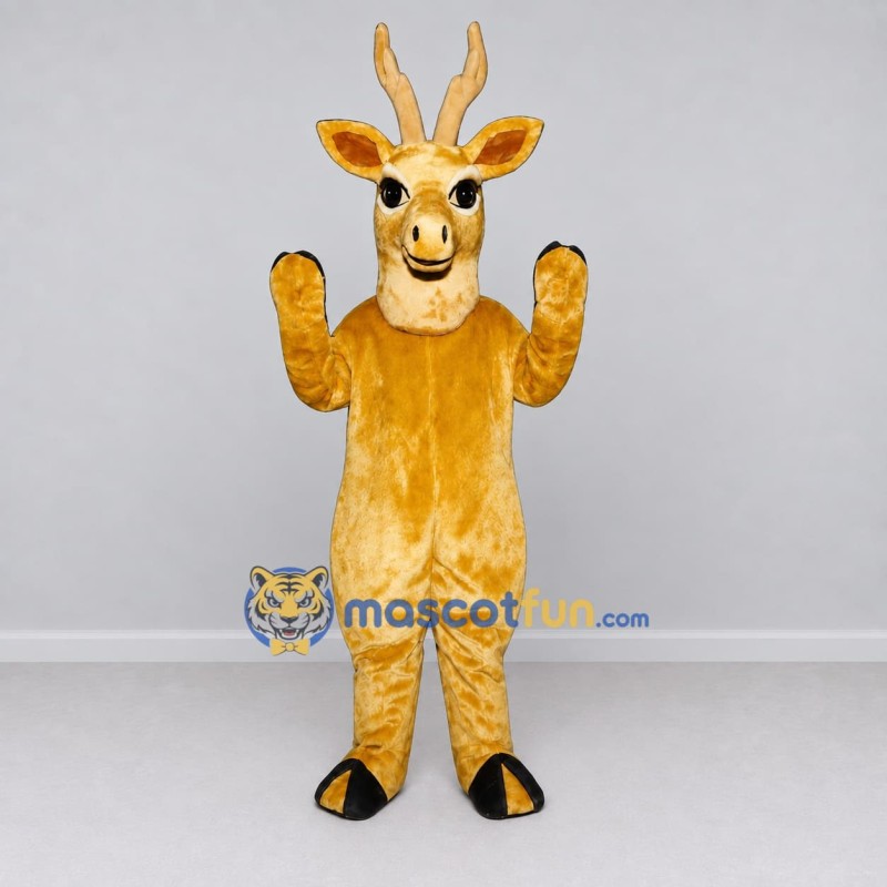 Custom Golden Tan Deer Mascot Costume Adult Full Body Suit for Wildlife Events Custom Golden Tan Deer Mascot Costume Adult Full Body Suit for Wildlife Events