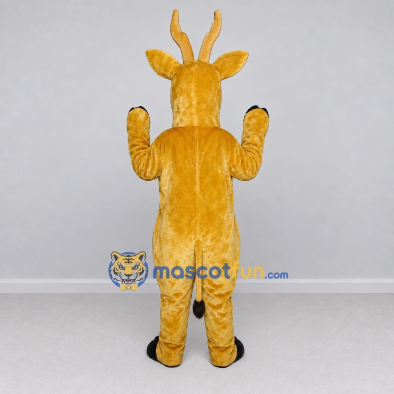 Custom Golden Tan Deer Mascot Costume Adult Full Body Suit for Wildlife Events Custom Golden Tan Deer Mascot Costume Adult Full Body Suit for Wildlife Events
