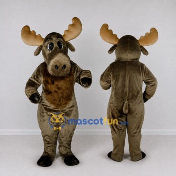 Custom Brown Moose Character Mascot Costume Adult Full Body Suit for School Events