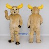 Custom Tan and Yellow Moose Character Mascot Costume Adult Full Body Suit for School Events