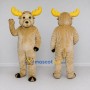 Custom Tan and Yellow Moose Character Mascot Costume Adult Full Body Suit for School Events