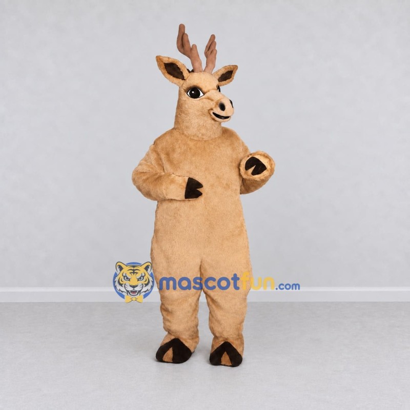 Custom Tan Deer Character Mascot Costume Adult Full Body Suit for School Events Custom Tan Deer Character Mascot Costume Adult Full Body Suit for School Events