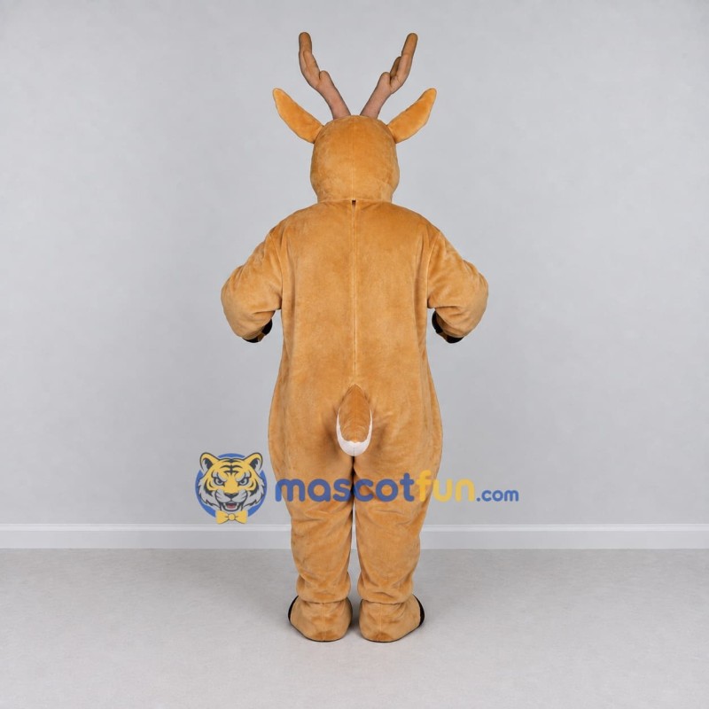 Custom Tan and White Deer Character Mascot Costume Adult Full Body Suit for School Events Custom Tan and White Deer Character Mascot Costume Adult Full Body Suit for School Events