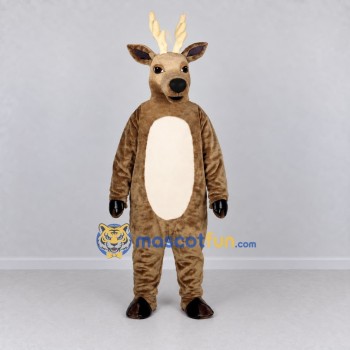 Custom Tan and White Deer Mascot Costume Adult Full Body Suit for Wildlife Events