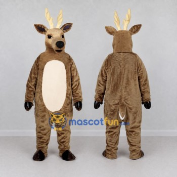 Custom Tan and White Deer Mascot Costume Adult Full Body Suit for Wildlife Events