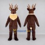 Custom Brown and Cream Deer Character Mascot Costume Adult Full Body Suit for School Events