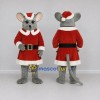 Custom Gray and Red Mouse in a Santa Outfit Mascot Costume Adult Full Body Suit for Christmas Events Custom Gray and Red Mouse in a Santa Outfit Mascot Costume Adult Full Body Suit for Christmas Events