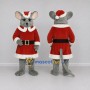 Custom Gray and Red Mouse in a Santa Outfit Mascot Costume Adult Full Body Suit for Christmas Events