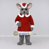 Custom Gray and Red Mouse in a Santa Outfit Mascot Costume Adult Full Body Suit for Christmas Events Custom Gray and Red Mouse in a Santa Outfit Mascot Costume Adult Full Body Suit for Christmas Events