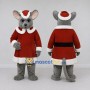 Custom Gray and Red Mouse in a Santa Outfit Mascot Costume Adult Full Body Suit for Christmas Events