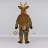 Custom Brown and White Red-Nosed Reindeer with a Scarf Mascot Costume Adult Full Body Suit for Christmas Events Custom Brown and White Red-Nosed Reindeer with a Scarf Mascot Costume Adult Full Body Suit for Christmas Events