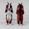 Custom Burgundy and White Dog Character with a Party Headpiece Mascot Costume Adult Full Body Suit for Theme Parties