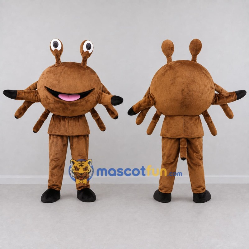 Custom Brown Crab Character Mascot Costume Adult Full Body Suit for Ocean Events