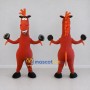 Custom Red and Orange Horse Character Mascot Costume Adult Full Body Suit for School Events