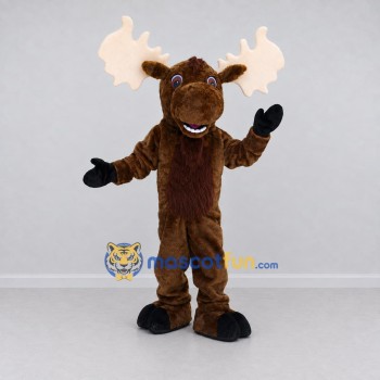 Custom Brown and Cream Moose Mascot Costume Adult Full Body Suit for Wildlife Events Custom Brown and Cream Moose Mascot Costume Adult Full Body Suit for Wildlife Events