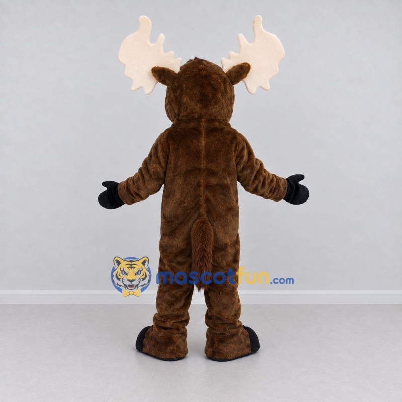 Custom Brown and Cream Moose Mascot Costume Adult Full Body Suit for Wildlife Events