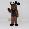 Custom Brown and Black Moose Character Mascot Costume Adult Full Body Suit for Wildlife Events