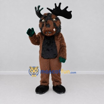 Custom Brown and Black Moose Character Mascot Costume Adult Full Body Suit for Wildlife Events Custom Brown and Black Moose Character Mascot Costume Adult Full Body Suit for Wildlife Events