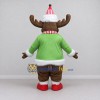 Custom Brown and Green Moose in a Christmas Outfit Mascot Costume Adult Full Body Suit for Christmas Events Custom Brown and Green Moose in a Christmas Outfit Mascot Costume Adult Full Body Suit for Christmas Events