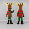 Custom Brown and Red Moose in a Festive Outfit Mascot Costume Adult Full Body Suit for Christmas Events
