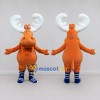 Custom Orange and White Moose Character Mascot Costume Adult Full Body Suit for School Events Custom Orange and White Moose Character Mascot Costume Adult Full Body Suit for School Events