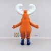 Custom Orange and White Moose Character Mascot Costume Adult Full Body Suit for School Events Custom Orange and White Moose Character Mascot Costume Adult Full Body Suit for School Events