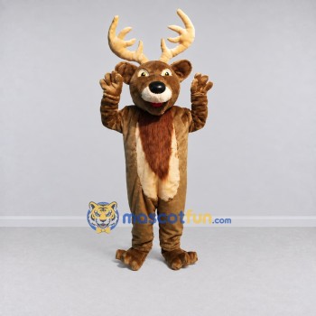 Custom Brown and Cream Deer Character Mascot Costume Adult Full Body Suit for Wildlife Events Custom Brown and Cream Deer Character Mascot Costume Adult Full Body Suit for Wildlife Events