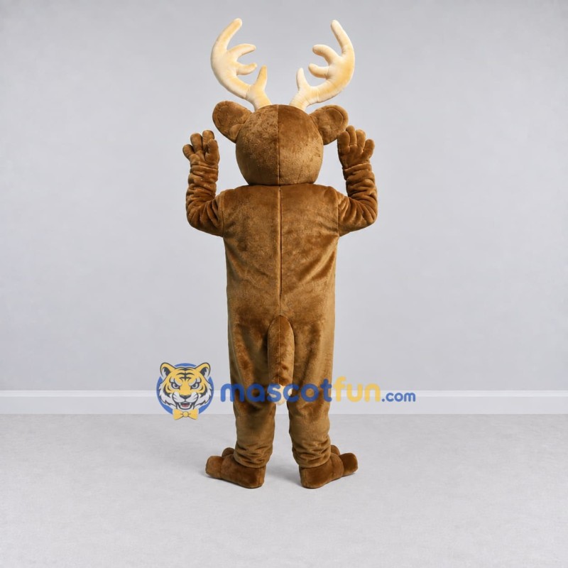 Custom Brown and Cream Deer Character Mascot Costume Adult Full Body Suit for Wildlife Events Custom Brown and Cream Deer Character Mascot Costume Adult Full Body Suit for Wildlife Events