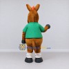 Custom Brown and Green Horse Character in a Shirt Mascot Costume Adult Full Body Suit for School Events Custom Brown and Green Horse Character in a Shirt Mascot Costume Adult Full Body Suit for School Events