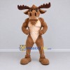Custom Tan and Cream Muscular Moose Mascot Costume Adult Full Body Suit for Sports Events