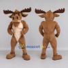 Custom Tan and Cream Muscular Moose Mascot Costume Adult Full Body Suit for Sports Events