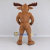 Custom Tan and Cream Muscular Moose Mascot Costume Adult Full Body Suit for Sports Events