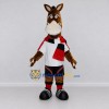 Custom Brown and White Horse in Sportswear Mascot Costume Adult Full Body Suit for Sports Events Custom Brown and White Horse in Sportswear Mascot Costume Adult Full Body Suit for Sports Events