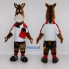 Custom Brown and White Horse in Sportswear Mascot Costume Adult Full Body Suit for Sports Events Custom Brown and White Horse in Sportswear Mascot Costume Adult Full Body Suit for Sports Events