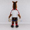 Custom Brown and White Horse in Sportswear Mascot Costume Adult Full Body Suit for Sports Events Custom Brown and White Horse in Sportswear Mascot Costume Adult Full Body Suit for Sports Events