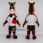 Custom Brown and White Horse in Sportswear Mascot Costume Adult Full Body Suit for Sports Events