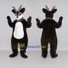 Custom Dark Brown and White Red-Nosed Reindeer Mascot Costume Adult Full Body Suit for Christmas Events