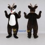 Custom Dark Brown and White Red-Nosed Reindeer Mascot Costume Adult Full Body Suit for Christmas Events