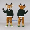 Custom Tan and Green Deer in a Sweater Mascot Costume Adult Full Body Suit for School Events