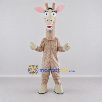 Custom Tan and Cream Giraffe Character Mascot Costume Adult Full Body Suit for Wildlife Events Custom Tan and Cream Giraffe Character Mascot Costume Adult Full Body Suit for Wildlife Events